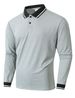 Men’s Jacquard Collar Long-Sleeve Polo Shirt – Breathable & Stylish Outdoor Top (Black/Red/Light Grey/Khaki) – S-XXL_viptrois.com