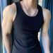 Men's American Style Heavyweight Ribbed Sports Vest Sleeveless Casual Stretchy Figure Flattering Basketball Fitness Base Layer_viptrois.com