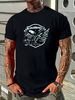 King Of The Road Motorcycle Skull Biker Mens Cotton T-Shirt Tee Top Comfortable Breathable Unisex Homme Versatile Slightly Stylish Graphic_viptrois.com