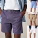 Men's Clothing Solid Color Summer Slant Pocket Mid Waist Loose Casual Shorts_viptrois.com