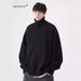 1 Men's Autumn Winter Hong Kong Trendy Solid Color Lazy Style Loose Round Neck Casual Warm Knitted Sweater_viptrois.com