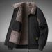 Warm Cotton Clothing Men's Lamb's Wool Jacket Autumn Winter Solid Color Fleece Workwear Plus Size Outdoor Travel Lapel Coat Men_viptrois.com