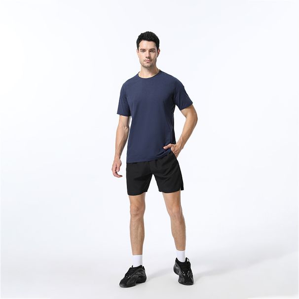 Men's Clothing Sports Short Sleeved T Shirt Men's Round Neck Quick Drying Breathable Stretch Outdoor Fitness Clothes Running Training Yoga Clothes_viptrois.com