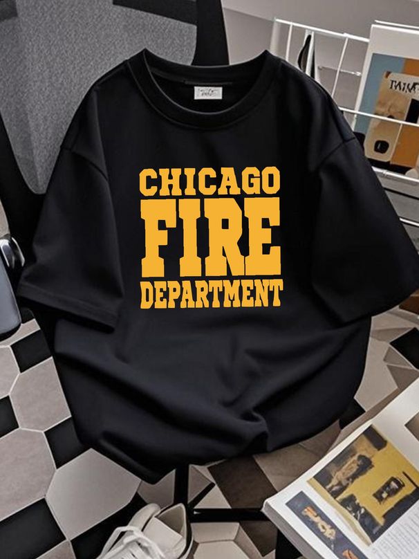 Chicago Fire Department T-Shirt Slightly Stylish Soft Fashion Casual Breathable Versatile Unisex Graphic Designer Clothes Streetwear_viptrois.com