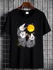 Retro Three Opossum Dead Moon Possum Gifts Costumes For Adults Gift T-Shirt Graphic Casual Designer Clothes Homme Streetwear Breathable Stylish_viptrois.com