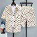 Summer 2 Pieces Set Tracksuit Men's Two Shirt Shorts Haruku Streetwear Oversized Men Sets Short Outfits Suits_viptrois.com