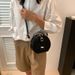 Women's Bags Textured Simple Solid Color Small Fresh And Fashionable Handbag Summer Shoulder Messenger Bag Small Round Bag Fashion_viptrois.com