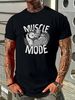 Gym Muscle Mode Bodybuilding Weightlifting Mens Cotton T-Shirt Tee Top Unisex Stylish Versatile Stretched Casual Designer Clothes Soft Streetwear_viptrois.com