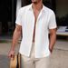 Men's Clothing Summer Beach Shirt Lace Casual Short Sleeve High End Non Iron Knitted Shirt_viptrois.com