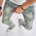 Man's clothing Men's jeans baggy, wide-leg pants casual ripped, sewn, mop-up pants sleek hip hop punk_viptrois.com