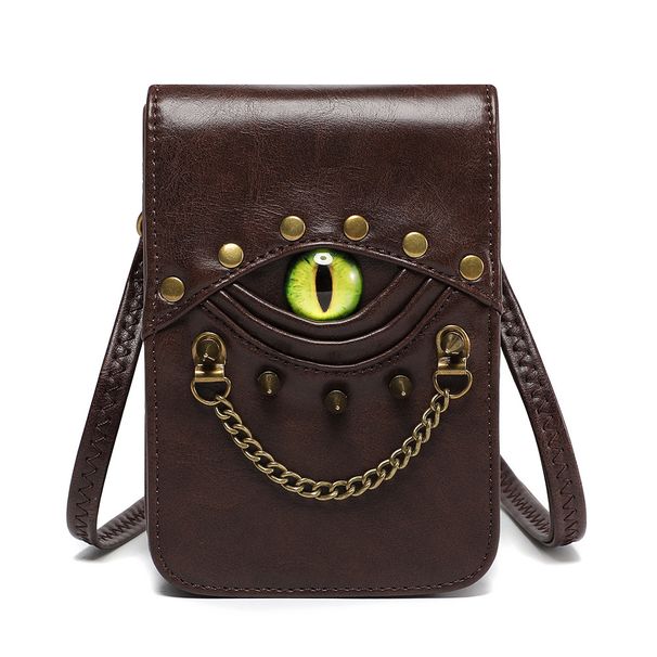Halloween Women's retro style rivet shoulder messenger bag PU leather MINI small square bag_viptrois.com
