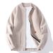Men's Heavyweight Zip-Up Knit Sweater – Vintage-Inspired Oversized Cardigan (Classic Solid Color, Casual Layering Essential)_viptrois.com