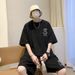 Men's Clothing Summer New Waffle Sports Suit Bear Men's T Shirt Shorts Two Piece Suit Large Size_viptrois.com