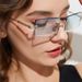 Square Frameless Diamond-Cut Sunglasses - UV400 Protection, Gradient Color Options, Fashionable & Lightweight Accessory For Outdoor Activities_viptrois.com