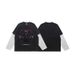 Trendy Hip-hop Washed Vintage Print Patchwork Long-sleeve T-shirt Men Women, High Street Fashion For Spring And_viptrois.com