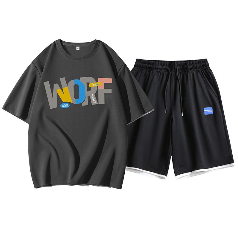 Men's Clothing Handsome Matching Short-Sleeved Sportswear Outfit Suit_viptrois.com