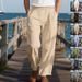 Men's Clothing Spring And Autumn Loose Casual Linen Hip Hop Beach Sports Wide Leg Casual Trousers_viptrois.com