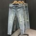 Men's Clothing Summer Heavy Wash Retro Distressed Ripped Jeans Men's Trendy Brand Handsome Scraped Slim Fit Skinny Nine Point Pants_viptrois.com