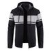 Men’s Fleece-Lined Zip Hoodie – Winter Thermal Knit Sweater With Color-Block Design_viptrois.com