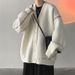 Men's Loose Lazy Style Sweater Jacket Autumn Winter Thickened Trendy Ins Couple Cardigan V-Neck Knitted_viptrois.com