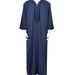 Men's Clothing New Muslim mid sleeve embroidered robe ethnic style men's robe side pocket Muslim robe_viptrois.com