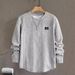 Autumn And Winter New Men's Letter Collage Chest Detail Casual Loose Round-neck Pullover Long-sleeved White Sweatshirt_viptrois.com