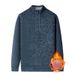 Men's Fleece-Lined Thick Knit Cardigan For Middle-Aged & Seniors – Lightweight Warm Winter Coat For Dad, Autumn & Winter Soft-Touch Outerwear_viptrois.com