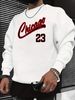 Men's Loose Casual Fashionable Chicago 23 Print Round Neck Long Sleeved Sweatshirt Suitable For Autumn And Winter Wear_viptrois.com