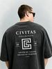 Vintage Washed Double-Sided Print Geometric C Monogram Letter Slogan Heavyweight 230g Cotton Men's Streetwear Tee_viptrois.com