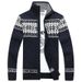 Men's Stand Collar Knit Cardigan – Winter Zippered Sweater Jacket (Beige/Green/Dark Blue/Dark Gray, M-5XL)_viptrois.com