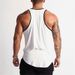 Men's Fitness Vest Cotton Sweat-absorbing Breathable Bottoming Shirt Slim-fit Elastic Top T-shirt Casual I-shaped Back Training Clothes_viptrois.com