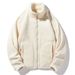 2025 Fashion Outerwear Men's Stand Collar Pure Color Long Sleeve Casual Loose Keep Warm Thick Double-Sided Fleece Sweatshirts L-5XL_viptrois.com