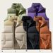 Men's Color-Block Sleeveless Vest, Thickened Warm Winter Waistcoat With Stand Collar & Double Breasted Design_viptrois.com