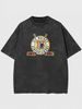 Vintage Style T Shirt Ice Hockey Championship Graphic Washed Cotton Oversized Fit Unisex Casual Wear_viptrois.com