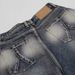 Hand Washed Ethnic Style Embroidered Denim Shorts For Men Heavy Duty High End American Retro Straight Leg Casual Ripped Five Point_viptrois.com