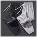 Men's Clothing Plush and thickened men's sports pants loose spring and autumn sweatpants casual pants long pants_viptrois.com