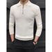 Monochrome Man- Autumn Winter New Polo Shirt Turn-Down Collar Half-Zip Long-Sleeve Knitted Sweater Men's Slim Fit Business Foreign Trade_viptrois.com