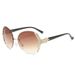 Frameless Diamond Sunglasses - Oversized Round Fashion Shades (European & American Luxe Style)_viptrois.com