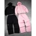 Unisex Retro Streetwear Hoodie & Jogger Set - Zip-Up Fleece-Lined Sweatshirt & Pants (Black/Grey/Pink, S-4xl)_viptrois.com