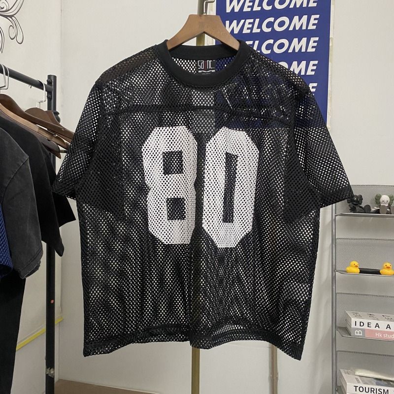 2026 Versatile Maswei-style Printed Rugby Jersey With Hollow Mesh, Loose Fit, Unisex Short-sleeve T-shirt_viptrois.com