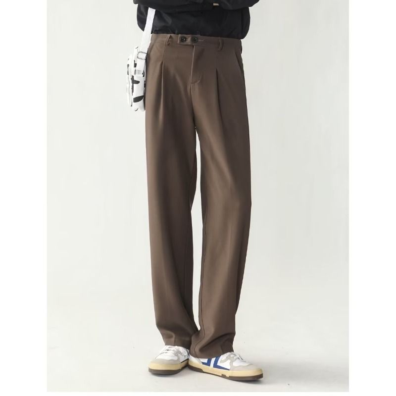 Men's Clothing Men's Trendy Loose Straight Wide Leg Trousers Versatile Handsome Casual Suit Trousers_viptrois.com