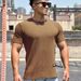 Men's Snake Print Fitness T-Shirt - Breathable Polyester Round Neck Tee For Gym & Streetwear (White/Grey/Khaki/Black/Blue/Matcha, M-3XL)_viptrois.com