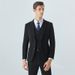 Men's Plus Size 3-Piece Suit Set – Two-Button Notch Lapel Business & Wedding Suit With Vest (Black/Navy/Medium Gray)_viptrois.com