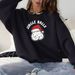 Plus Size Christmas Santa Print Sweatshirt – Women’s Cozy Holiday Pullover | Festive & Fun_viptrois.com