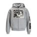 American Style Character Image Patch Hooded Cardigan Sweatshirt Men, Loose Fit Streetwear Trendy Brand Sports Hoodie_viptrois.com