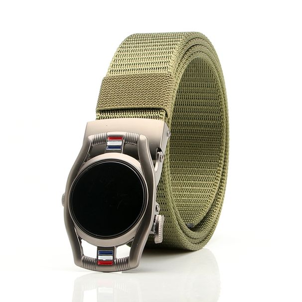 Men's belt canvas automatic buckle breathable time to run casual boys young jeans with military training outdoor batch_viptrois.com