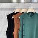 South Korea Autumn Winter Personalized Button Decorated Vest Men's Casual Solid Color Sleeveless Round Neck Pullover_viptrois.com