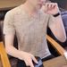 Summer's New Ice-like Short-sleeved T-shirt For Men, Round Neck Trendy Thin And Breathable Ice Silk Top For Men_viptrois.com