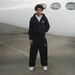 New American Retro Washed Long Sleeved Hooded Shirt Loose Casual Trousers Fashionable Japanese Sweater Suit_viptrois.com