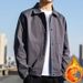 "Men's Lightweight Autumn Jacket – Slim-Fit Fleece-Lined Bomber With Notch Lapel & Versatile Layering "_viptrois.com